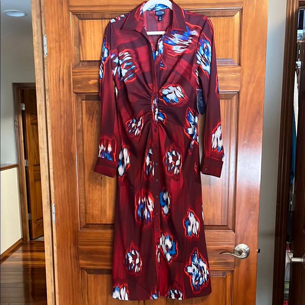 Scoop NYC Red Long Sleeve Dress